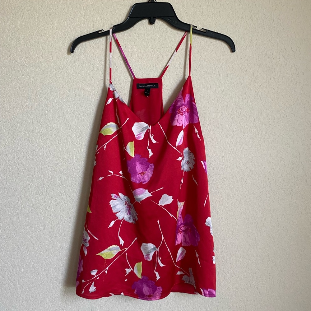 Banana Republic Red Floral Camisole